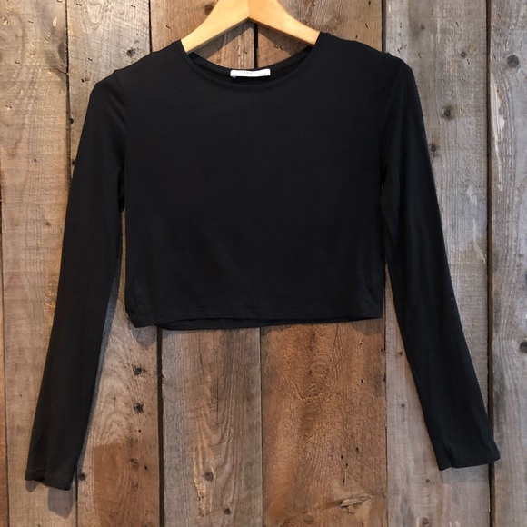 Zara long sleeve round neck crop top black - Picture 3 of 6